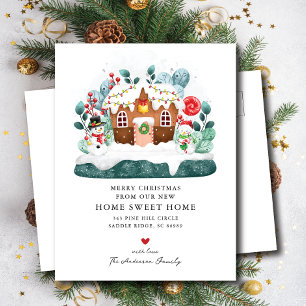 Sweet Gingerbread House Moving Announcement Postcard