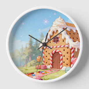 Sweet Gingerbread House Wall Clock