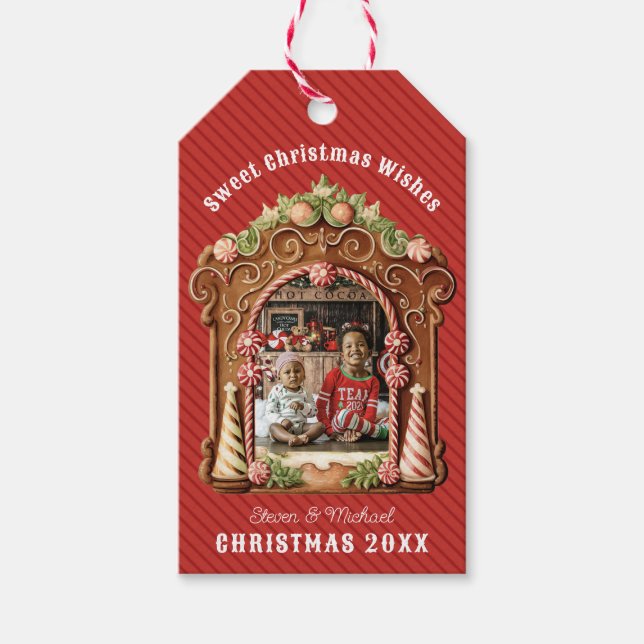 Sweet Gingerbread Photo Gift Tags (Front)