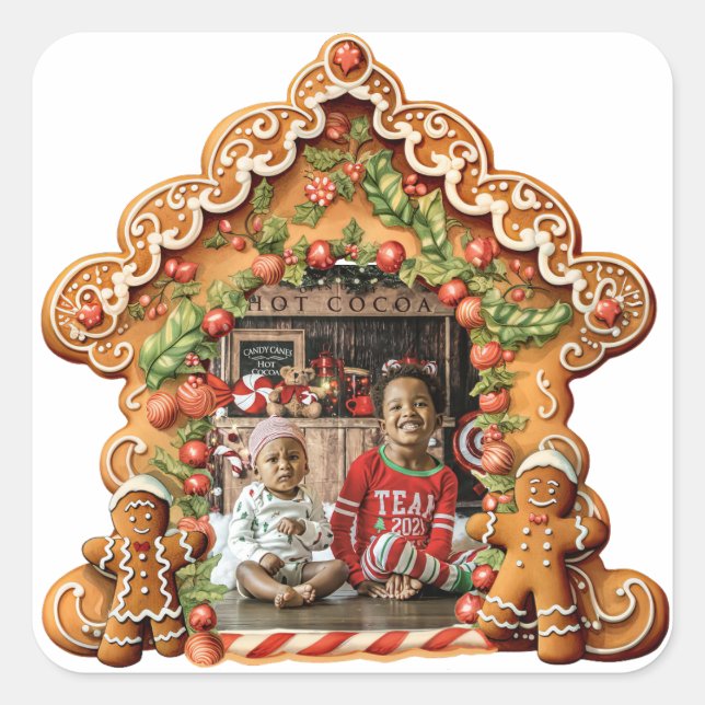 Sweet Gingerbread Photo Square Sticker (Front)