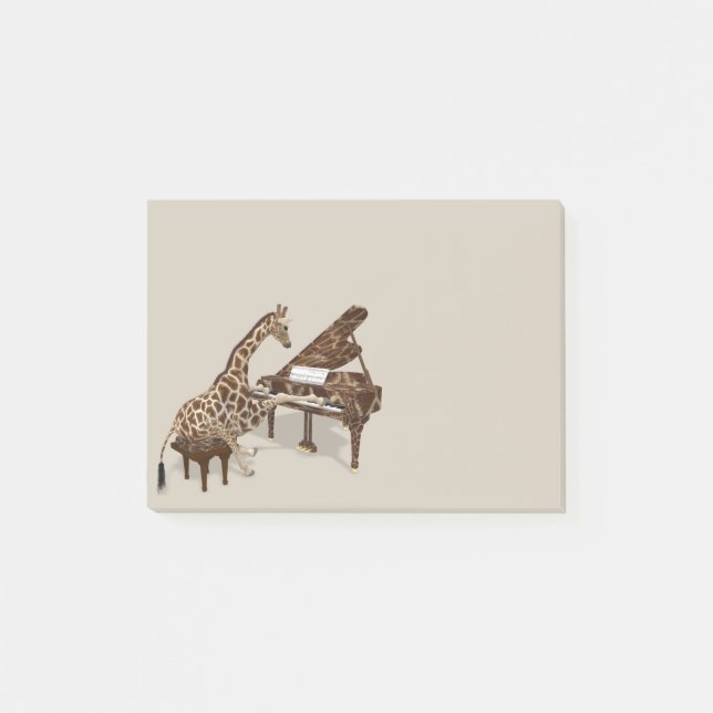 Sweet Giraffe Loves To Play Piano Post-it Notes (Front)