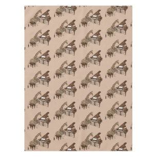 Sweet Giraffe Loves To Play Piano Tablecloth