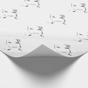 Sweet Girl, Black White Portrait, Bright Eyes Wrapping Paper