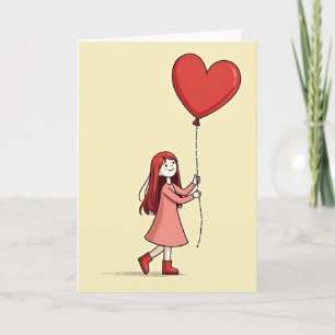 Sweet Girl Love Heart Card