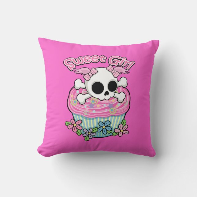 Sweet Girl Skull Cushion (Front)