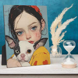 Sweet Girl with Chihuahua Art Frame