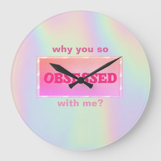Sweet Girly Holographic   Large Clock (Front)