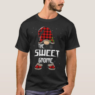 Sweet Gnome Buffalo Plaid Matching Family Christma T-Shirt