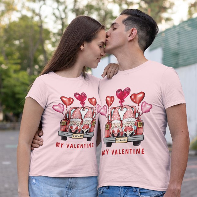 Sweet Gnome Couple in Truck My Valentine Unisex T-Shirt (Sweet Gnome Couple in Truck My Valentine Unisex T-Shirt)