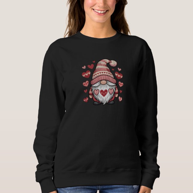Sweet Gnome Holding Heart Sweatshirt (Front)