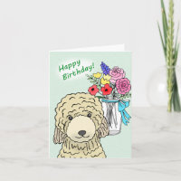 Sweet Golden Doodle Standard Poodle Dog Birthday