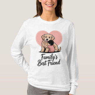 Sweet Golden Retriever Dog "Family's Best Friend" T-Shirt