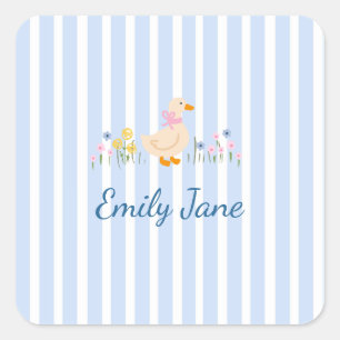 Sweet Goose Wildflower Baby Shower Christening Square Sticker