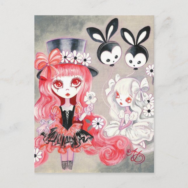 Sweet Gothic Party Invitation Postcard (Front)