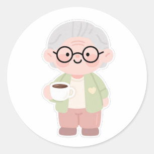 👵 Sweet Grandma Classic Round Sticker