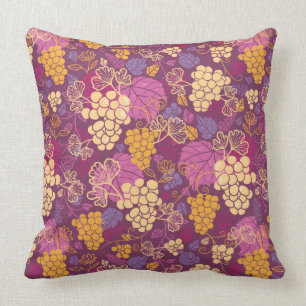 Sweet grape vines pattern background cushion