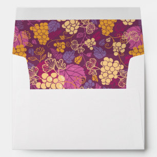 Sweet grape vines pattern background envelope