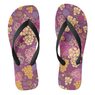 Sweet grape vines pattern background jandals