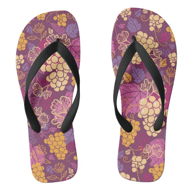 Sweet grape vines pattern background jandals (Footbed)