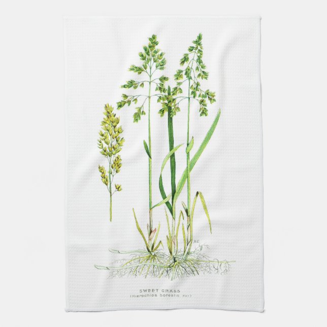 Sweet Grass Botanical Tea Towel (Vertical)