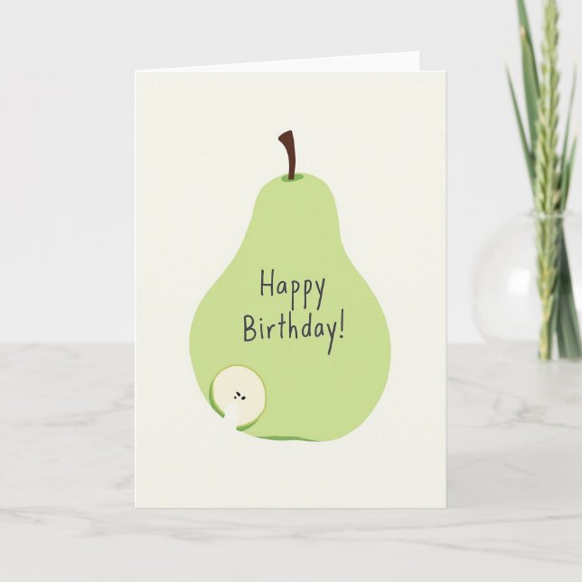 Sweet Green Fruit Birthday Card (Front)