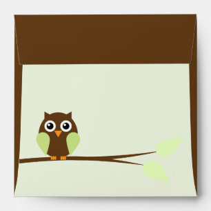 Sweet Green Owl Envelopes