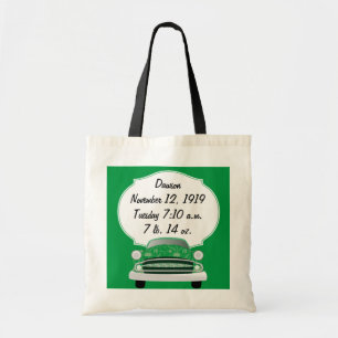 Sweet Green Retro Car Baby Boy Gifts Tote Bag