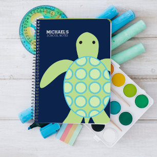 Sweet Green Turtle Spiral Notebook