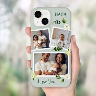 Sweet Greenery Mama Custom Photo Gift Case-Mate iPhone 14 Case