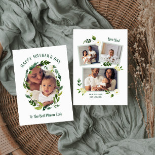 Sweet Greenery Mother's Day Photo Card for Mum