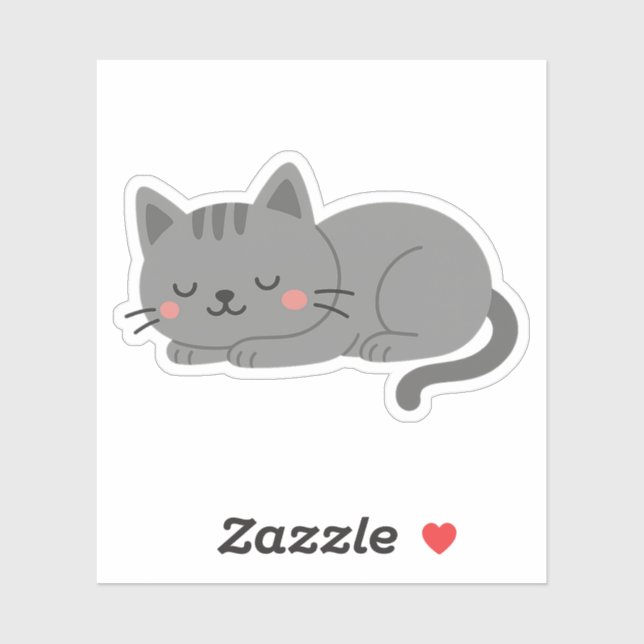 Sweet Grey Kitty Snooze (Sheet)