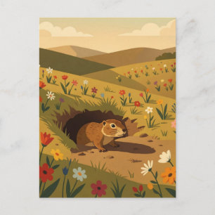 Sweet Groundhog Day   Spring or Winter Poem Postcard