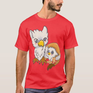 Sweet Gryphon Family Birds Kawaii Anime Japanese r T-Shirt
