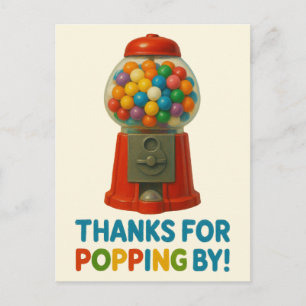 Sweet Gumball Candy Kids Birthday Party Postcard