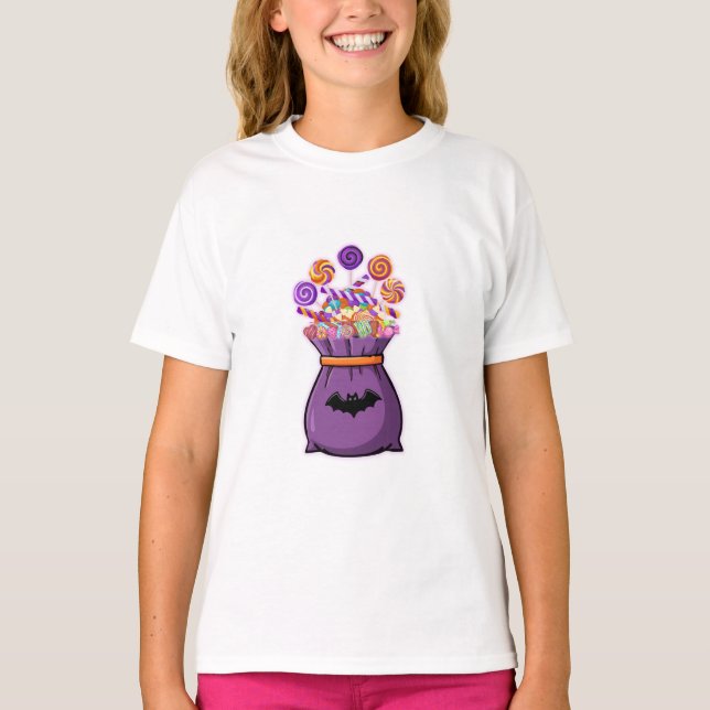 🍬 Sweet Halloween Candy Bag T-Shirt (Front)