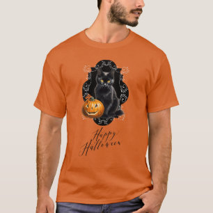 Sweet Halloween Kitten and Jack o'Lantern T-Shirt