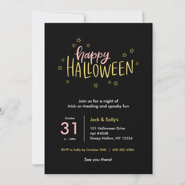 Sweet Halloween Party Invitation (Front)