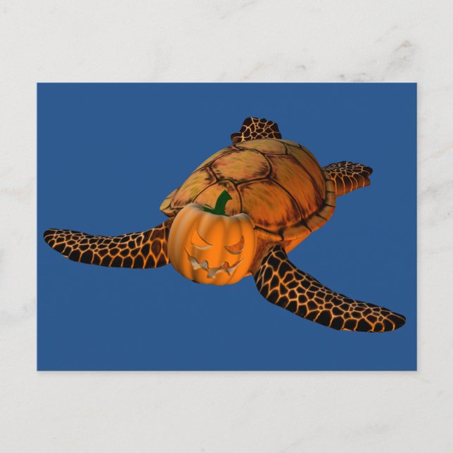 Sweet Halloween Tortoise Postcard (Front)