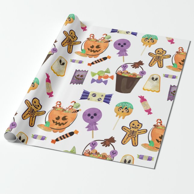 Sweet Halloween  Wrapping Paper (Unrolled)