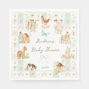 Sweet Handpainted Grandmillenial Farm Baby Shower Napkin