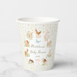 Sweet Handpainted Grandmillenial Farm Baby Shower Paper Cups
