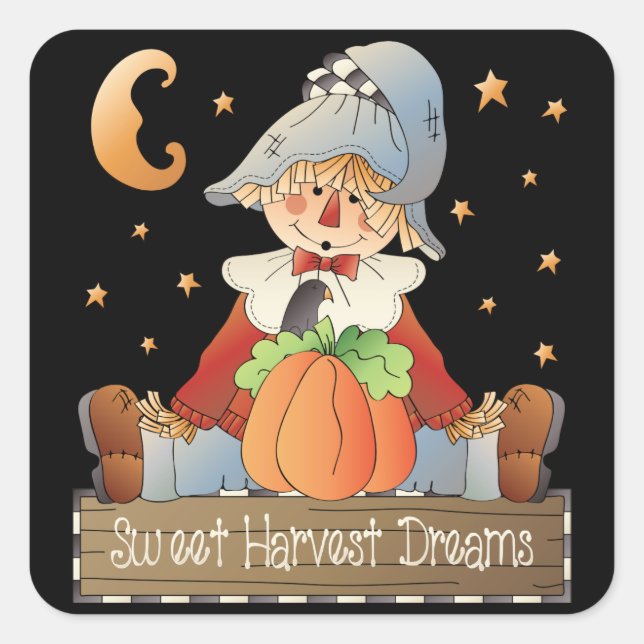 Sweet Harvest Dreams scarecrow sticker (Front)