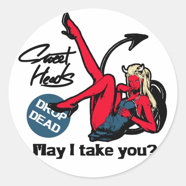 SWEET HEADS #HG CLASSIC ROUND STICKER (Front)