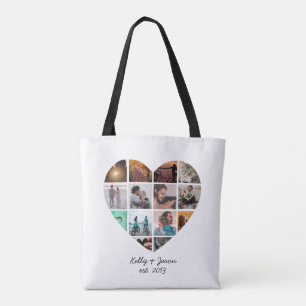 Sweet Heart 14 Photo Collage Love Family Tote Bag