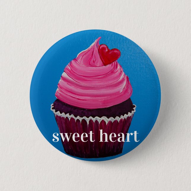 sweet heart 6 cm round badge (Front)