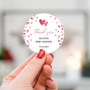 Sweet heart Baby shower Classic Round Sticker