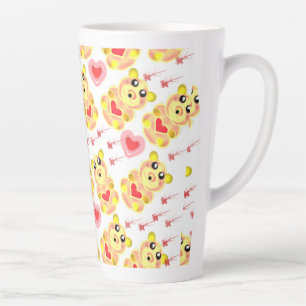 Sweet Heart Bear Nursery Pattern Latte Mug