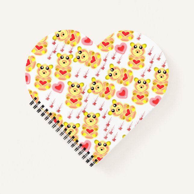 Sweet Heart Bear Nursery Pattern Notebook (Front)