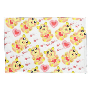 Sweet Heart Bear Nursery Pattern Pillowcase