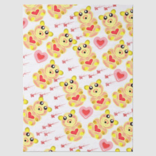 Sweet Heart Bear Nursery Pattern Tissue Paper